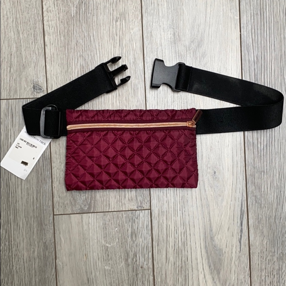 Maroon quilted Fanny pack